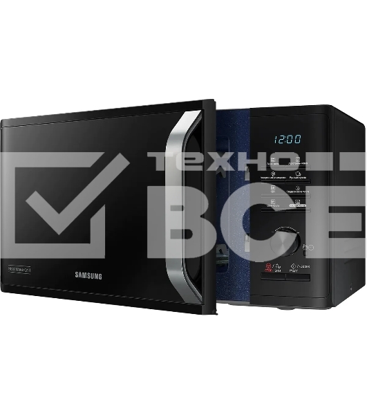 Микроволновая печь Samsung MG23K3575AK черный, 23 л, 800 Вт, переключатели - поворотный механизм/кнопки
