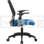 Кресло компьютерное Cactus CS-MC222-BKBL черный, сиденье темно-синий, сетка/ткань, низк.спин. крестов. пластик, пластик черный, фото3