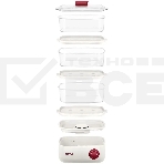 Пароварка Kitfort КТ-6830 3ярус. 800Вт белый/красный, фото3