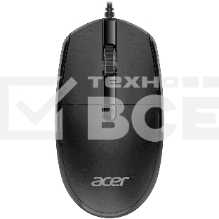 Мышь проводная Acer OMW401 черный, 2000 dpi, USB, кнопки - 4