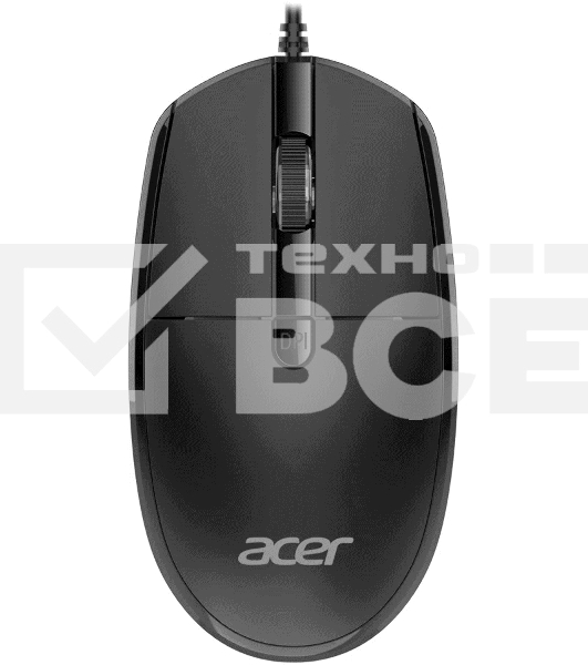 Мышь проводная Acer OMW401 черный, 2000 dpi, USB, кнопки - 4