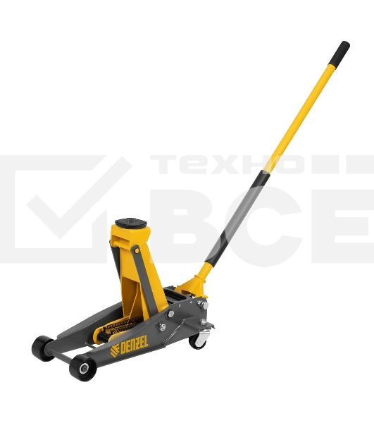 Домкрат гидравлический подкатной Denzel 3 т, 125-470 мм, быстрый подъем, проф. 51260