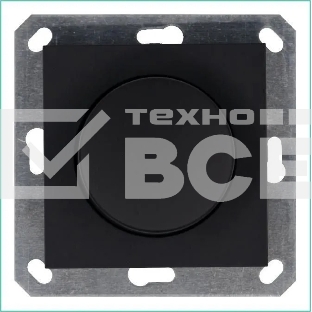 Светорегулятор Jasmart поворотно-нажимной (диммер) LED 30-400Вт 1gang 2way механизм черный матовый soft touch