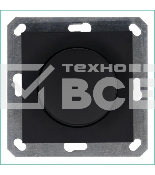 Светорегулятор Jasmart поворотно-нажимной (диммер) LED 30-400Вт 1gang 2way механизм черный матовый soft touch