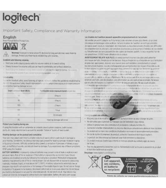 Гарнитура проводная с микрофоном Logitech H650E черный 1.1м 981-000519