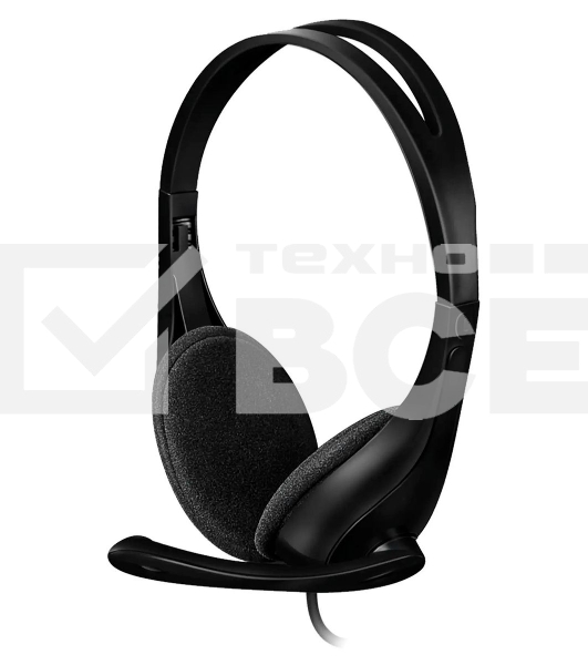 Гарнитура проводная с микрофоном A4Tech HU-9 черный 1.8м накладные USB оголовье черный