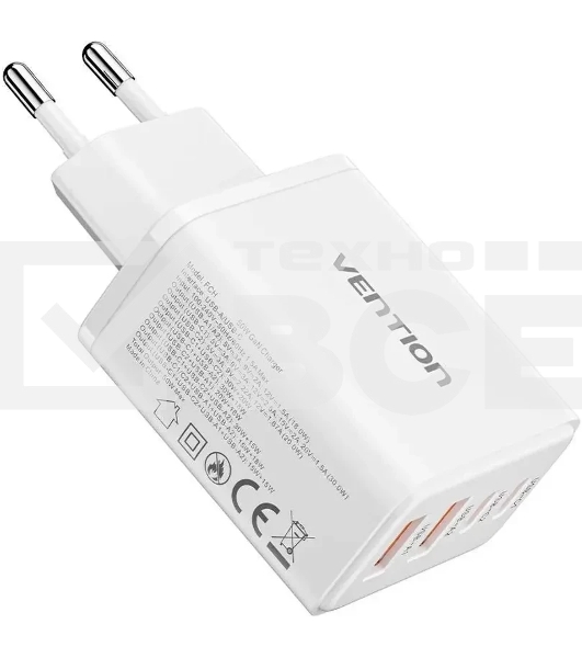 Сетевое зарядное устройство Vention на 4 порта GaN 50W USB (C+C+A+A) белый