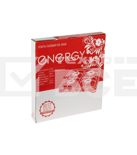 Плита настольная газовая Energy EN-004B чёрный, 6,4 кВт, газовая горелка, конфорки - 4, эмалированная сталь, поворотные переключатели