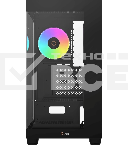 Корпус Ocypus Gamma C52 BK ARGB, Mini-Tower, чёрный, 3 x 120 мм