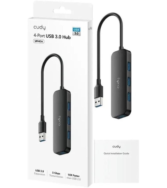 USB-концентратор CUDY UH40A, USB-A, USB 3.0, USB