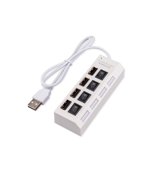 USB-концентратор Gembird UHB-243-ADW, USB 2.0, 4хUSB, USB или внешний адаптер питания