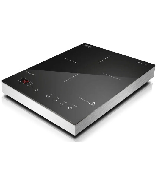 Плита настольная электрическая Caso S-Line 2100 черный/серебристый, 2.1 кВт, индукция, конфорки - 1, стеклокерамика, сенсор