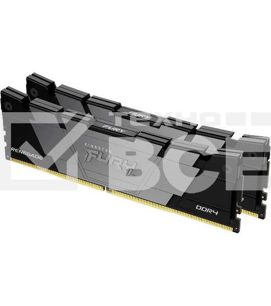 Оперативная память Kingston Fury Renegade, DDR4, 16GB (2x8GB), 3600MHz, CL16, с радиаторами, серый/черный