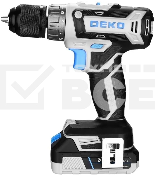 Дрель-шуруповерт Deko Loner 20V 085-1006, Аккумуляторная, 20В