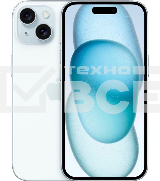 Смартфон Apple iPhone 15, 6/256Gb, голубой