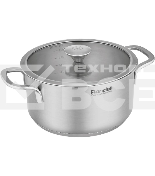 Кастрюля Rondell Modern RDS-1747, 2.8л, 20см, с крышкой, стальной