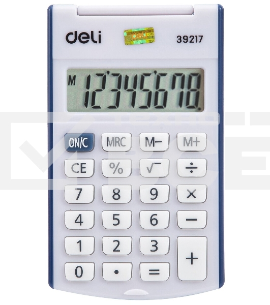 Калькулятор карманный Deli E39217/BLUE синий 8-разр.
