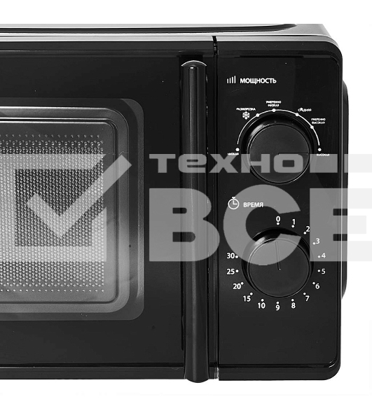 Микроволновая печь DELTA DL-85L20 черный, 20 л, 700 Вт, переключатели - поворотный механизм