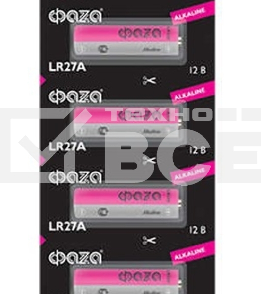Элемент питания алкалиновый LR27A 12В для пультов сигнализаций Alkaline BL-5 (уп.5шт) ФАZА 5003279