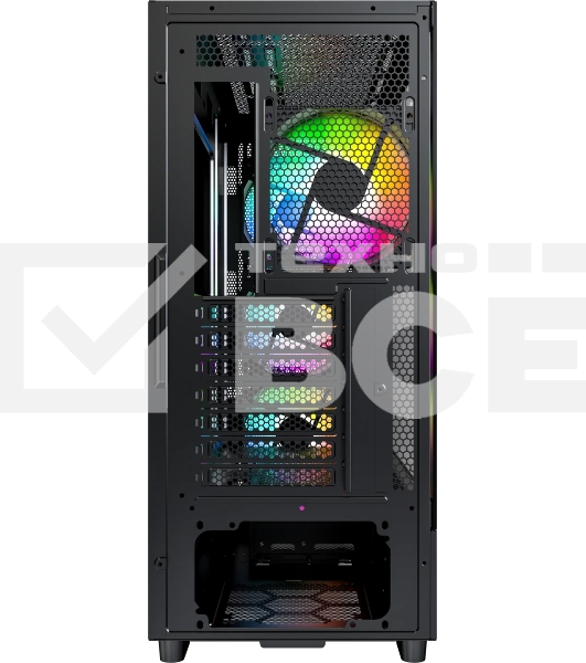 Компьютерный корпус Montech X5 черный без БП ATX 4x120мм 1xUSB2.0 1xUSB3.0 audio bott PSU