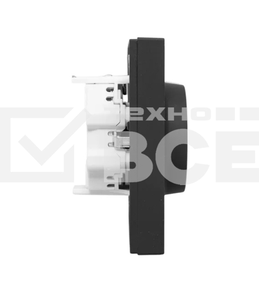 Розетка 2-м EKF UP1-SOB-210 СП Эпика 16А с заземл. без защ. шторок с рамкой механизм черный