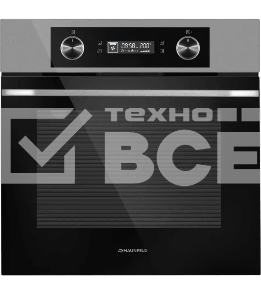 Шкаф духовой электрический Maunfeld AEOH60102S, 60л, дверца с 3 стеклами, нержавеющая сталь