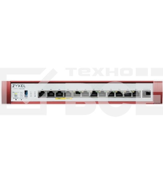 Межсетевой экран Zyxel USG FLEX 500H, Rack, 2xRJ-45: 1/2.5G (LAN/WAN), 2xRJ-45: 1/2.5G PoE+ (LAN/WAN), 8xRJ-45: 1G (LAN/WAN), 1xUSB3.0 **