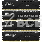 Оперативная память Kingston Fury Beast, DDR5, 64GB (4x16GB), 5200MHz, CL40, с радиаторами, черный, фото 1