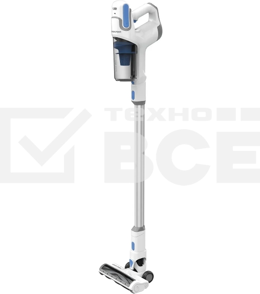 Пылесос вертикальный Coolfort CF-3006 белый/голубой, питание от аккумулятора, 130 вт, уборка сухая, пылесборник 0.5 л, работа от АКБ max 30 мин.