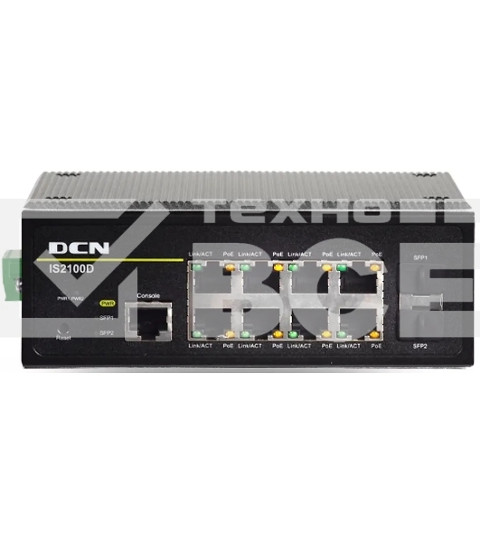 Промышленный коммутатор DIN Rail Industrial L2 Managed POE+ Switch, 8x 10/100Base-T(POE+30W) + 2x 100/1000M SFP