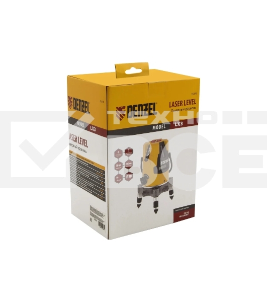 Лазерный уровень Denzel LX3, 10м, ±0,3мм/1м, 635нм, 35070