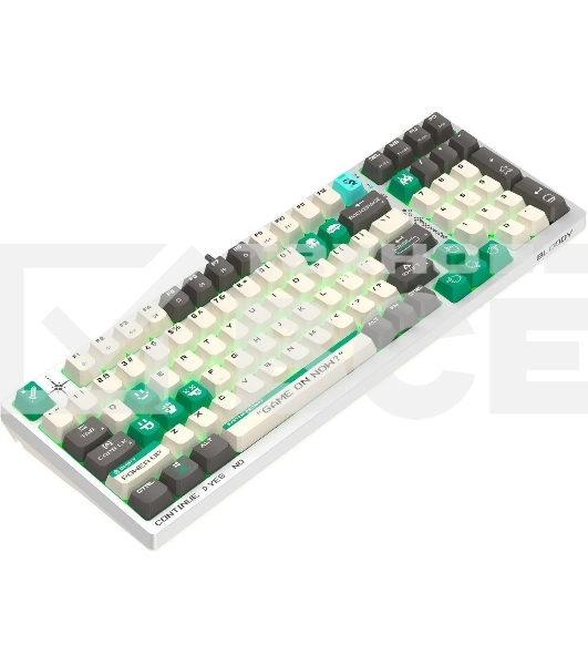Клавиатура A4Tech Bloody S98 Pixels Green проводная USB белый/бежевый
