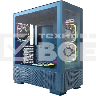 Компьютерный корпус Montech SKY TWO MOROCCO голубой без БП ATX 4x120мм 2xUSB3.0 1xUSB3.1 audio bott PSU