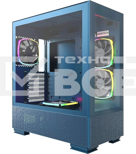 Компьютерный корпус Montech SKY TWO MOROCCO голубой без БП ATX 4x120мм 2xUSB3.0 1xUSB3.1 audio bott PSU