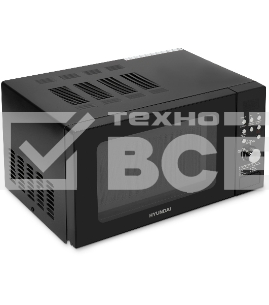 Микроволновая печь Hyundai HYM-D3033 черный, 20 л, 700 Вт, переключатели - кнопки/электронный поворотный механизм
