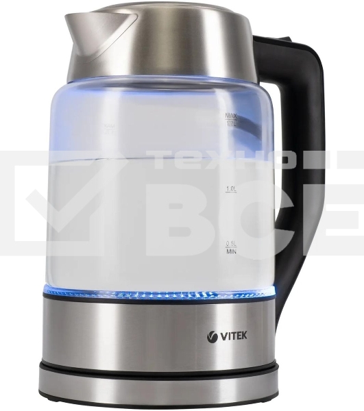 Чайник электрический Vitek VT-7043 1.7л. 2200Вт разноцветный корпус: стекло