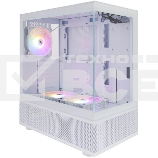 Компьютерный корпус 1STPLAYER MIKU Mi7-A белый, ATX, 3x120мм LED fans