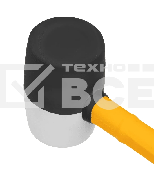 Киянка резиновая Denzel 450 г, черно-белая, фибергласовая рукоятка c TPR покрытием