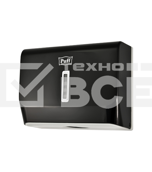 Диспенсер бумажных полотенец Puff-5130Bl черный, с замком, ABS-пластик