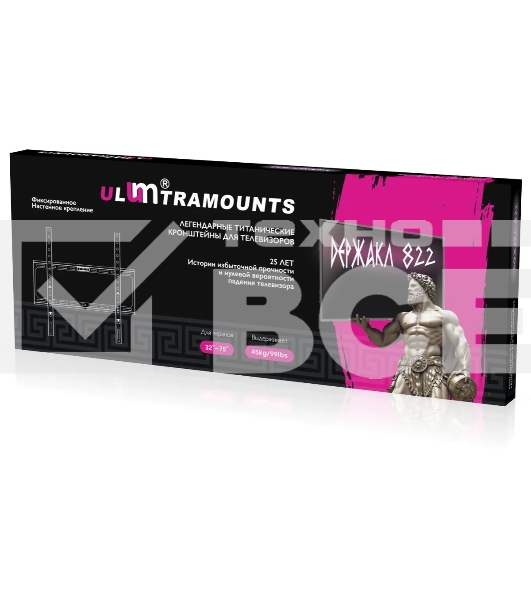 Кронштейн для телевизора Ultramounts UM822 черный 32'-75' макс.45кг настенный фиксированный