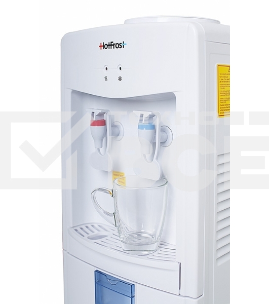 Кулер для воды Hotfrost V118E, верхняя загрузка, нагрев 90 °С, охлаждение 15 °С, белый
