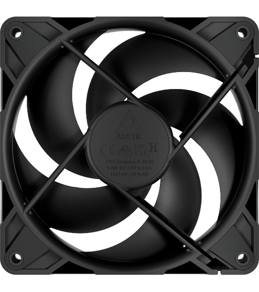 Вентилятор корпусной Arctic P12 Pro Reverse, 120 мм, 500-3000 об/мин, 4-pin PWM, без подсветки