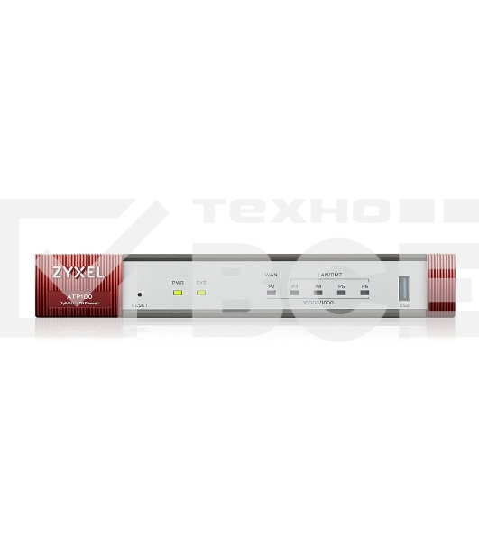 Межсетевой экран Zyxel ATP100 Firewall, 1xWAN GE, 1xOPT GE (LAN/WAN), 3xLAN/DMZ GE, 1xUSB3.0, AP Controller (8/24), NebulaFlex Pro, 1 Year Gold Subscription (AS, AV, CF, IDP / DPI, sandbox, SecuReporter, secure Wi-Fi, 24 access points) !AS+CF temporarily 