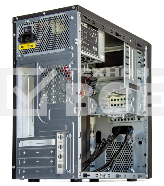 Компьютерный корпус с блоком питания 450Вт. Case Foxline mATX, 450W, 2xUSB 3.0, 2xUSB 2.0, powercord