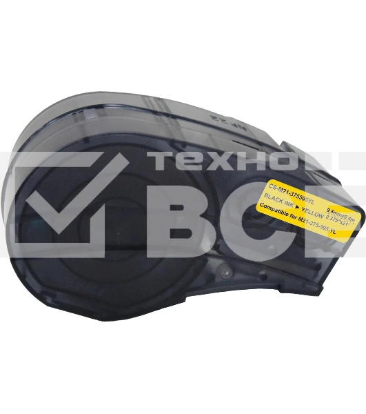 Картридж ленточный Cactus CS-M21-375595YL черный шрифт, желтый фон (9.5 мм, 6.4 м) для Brady BMP21-PLUS, BMP21-LAB