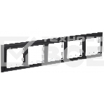 Рамка 5-местная IEK BRITE РУ-5-Бр DECOR 3D-форма хром/черный, фото 1