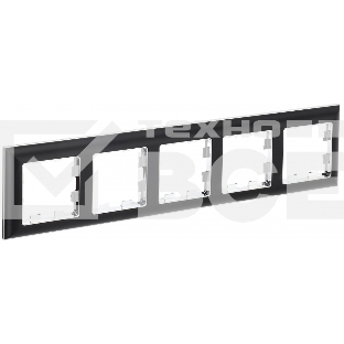Рамка 5-местная IEK BRITE РУ-5-Бр DECOR 3D-форма хром/черный