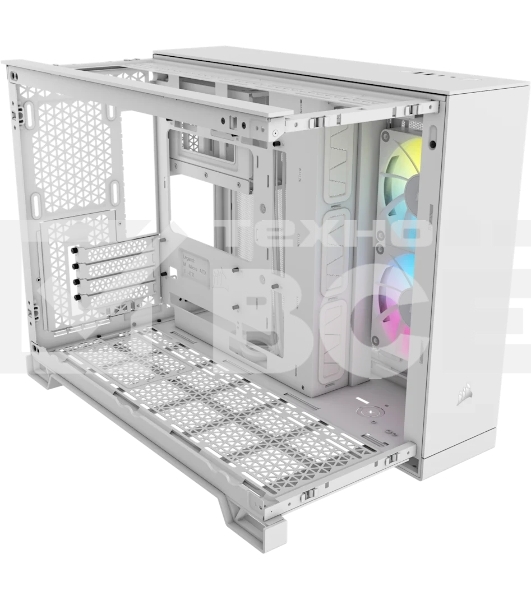 Компьютерный корпус без блока питания Case Corsair iCUE LINK 2500X RGb, Midi-Tower, TG, 2x120мм RGb, 2xUSB-A 3.2, 1xUSB 3.2 Type-C, mATX, mITX белый