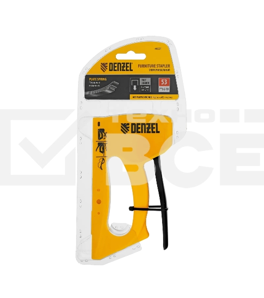 Степлер пластиковый Denzel скобы в комплекте, тип 53, 6-10 мм