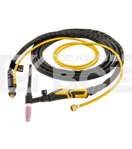 Горелка сварочная Denzel TIG WP17V, прямое подключение к баллону, 4 метра